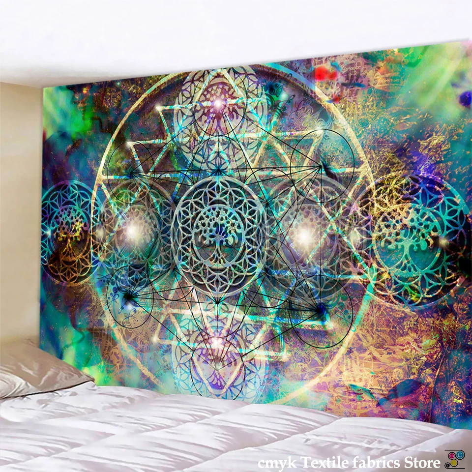 

Wall Covering Tapestry Indian Mandala Wall Hanging Bohemian Style Decoration Psychedelic Hippie Night Moon Tapestry Tapestry