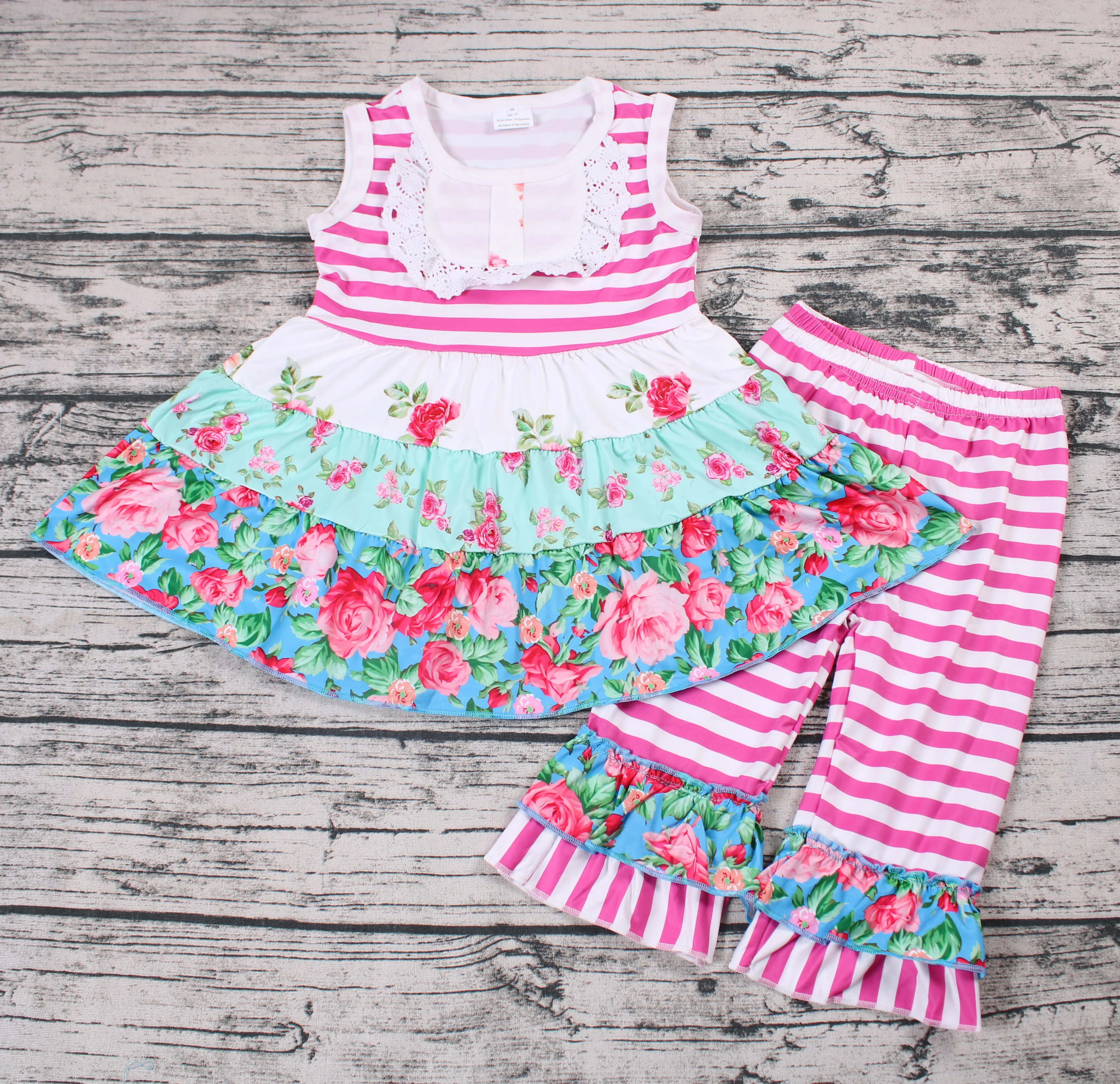 Комплект одежды для маленьких девочек на весну лето Винтажный дизайн модный