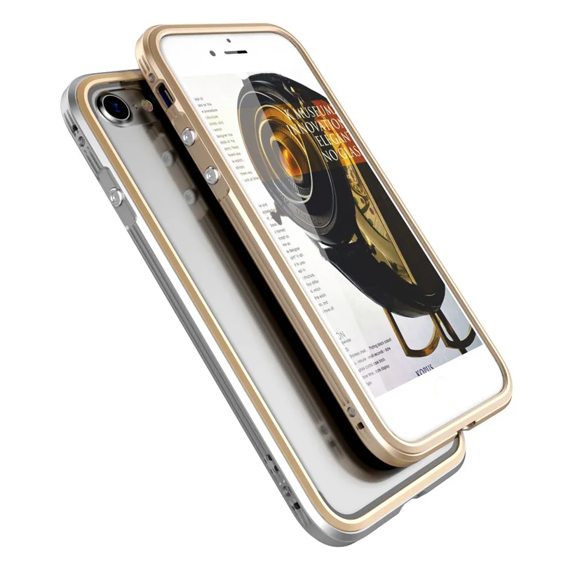 Прозрачный металлический чехол бампер для iPhone 8 Plus ультрароскошная алюминиевая