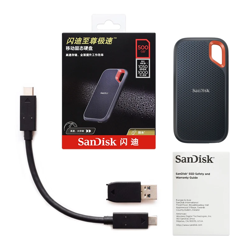 Оригинальный высокоскоростной внешний твердотельный накопитель Sandisk Extreme Portable E61