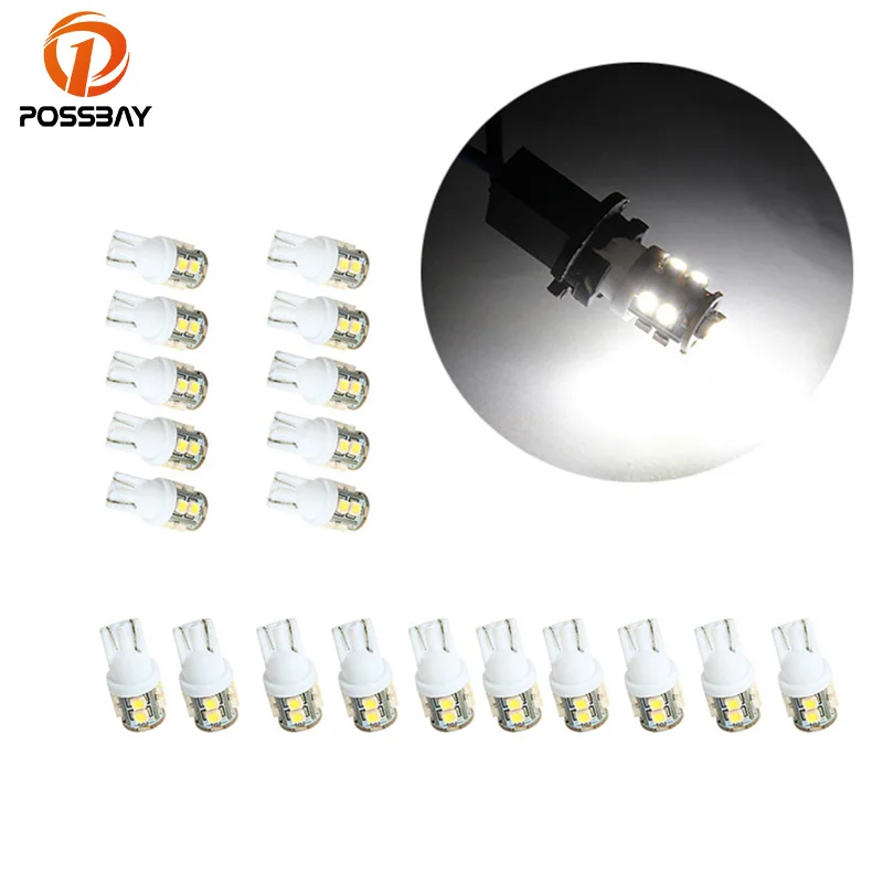 Posbay 20 шт./лот Белый Автомобильный светодиодный свет T10 10 SMD Led клиновидный