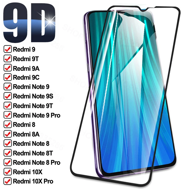 9D полное Защитное стекло для Xiaomi Redmi 9 9T 9A 9C 8 8A 10X защита экрана на Note Pro Max 8T 9S