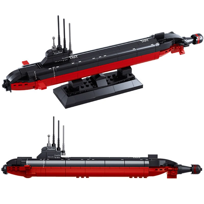 

SLUBAN Военная серия ядерная подводная лодка, морские сосуды, корабль, строительные блоки, Warship, Классическая модель, обучающие игрушки для дет...