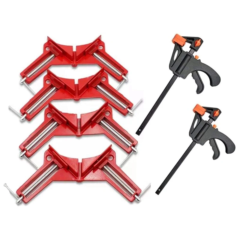 

4 Pack Right Angle Clamp Multifunctional 90 Degree Woodworking Right Angle Clamp Craft DIY, Frame Clamp, Glass Holder