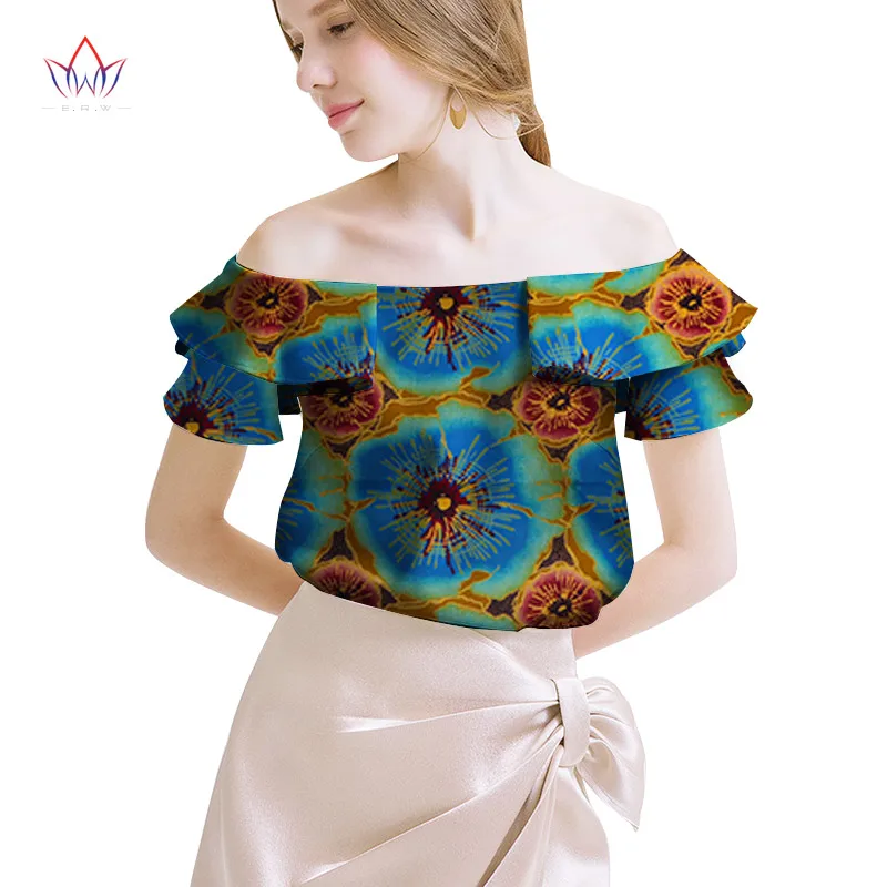 14 Африканская женская одежда Базен Riche Топ dashiki традиционный принт одежда Vestido Африка Анкара Стиль Топы модная блузка WY2048 - Цвет: 14