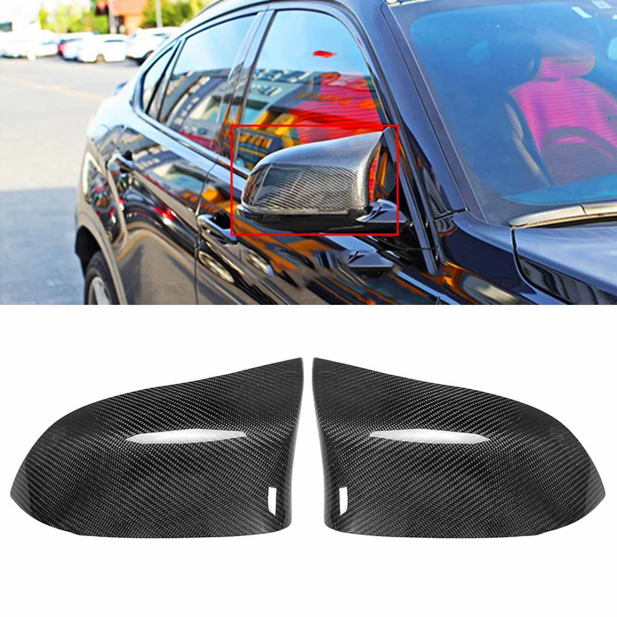 Чехол для зеркала заднего вида из углеродного волокна Сменный BMW F15 X5 F16 X6 X4 F26 X3 E83