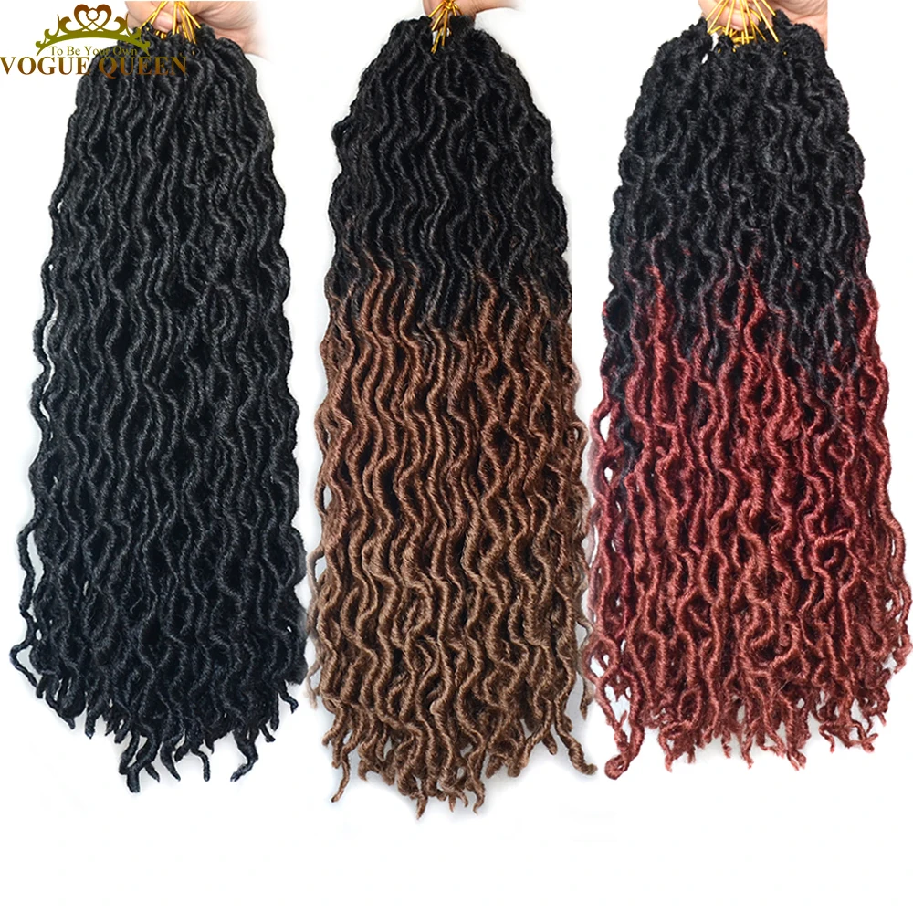 

Vogue Queen Gypsy Locs Crochet Synthetic Hair Braids Soft Hair Curly Hair 18 Inch 18 Strands/pack Hair Extensions
