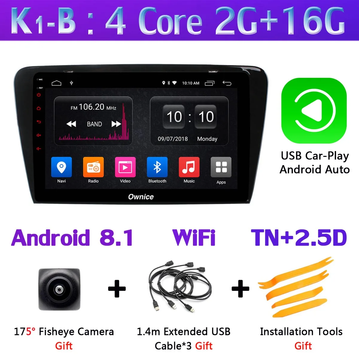 360 ° 4* камера 4G SIM WiFi Android 9,0 8 ядерный 4G+ 64G SPDIF DSP CarPlay Автомобильный gps радио плеер для Skoda Octavia 3 A7 2013 - Цвет: K1-B-CarPlay