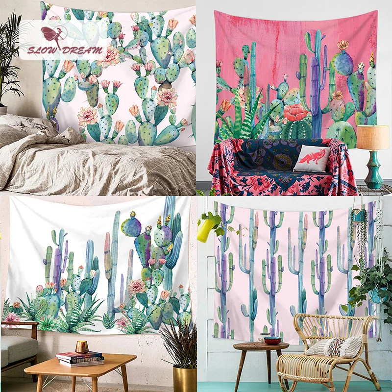 Snowdream скандинавский кактус декоративный гобелен на потолке стены кровать счет