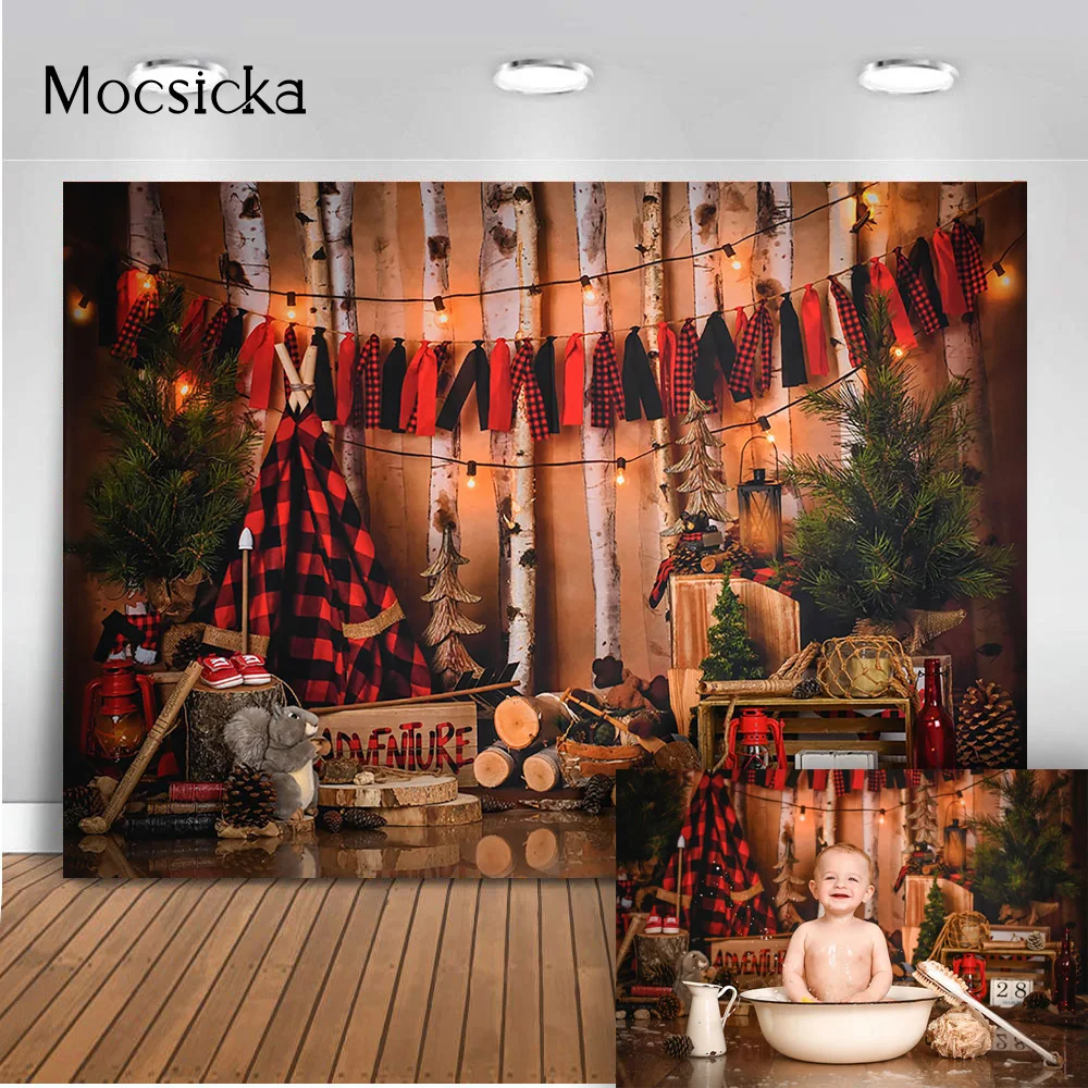 Фон для детской фотосъемки в стиле сафари с изображением леса джунглей |