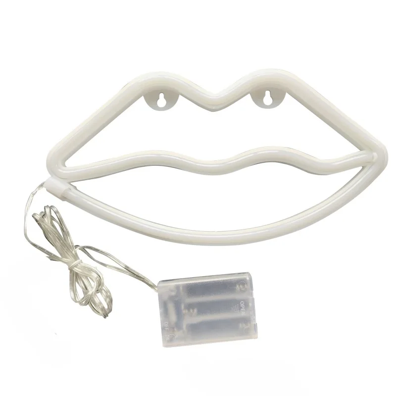 

Latex Tube Night Light Lips Styling Battery Box Neon Home Decoration Atmosphere Light Home Party Decoration Lights