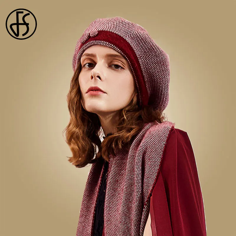FS французский артист шерстяной зимний берет для женщин шапка элегантная женская