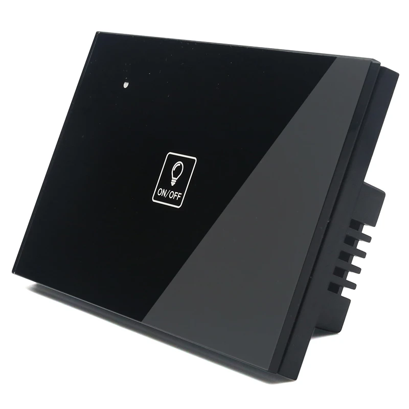 WIFI Touch Light Wall Switch Black Glass Blue LED 118*72mm Universal Smart Home Phone Control 4Gang 2Way Alexa Google Alice |