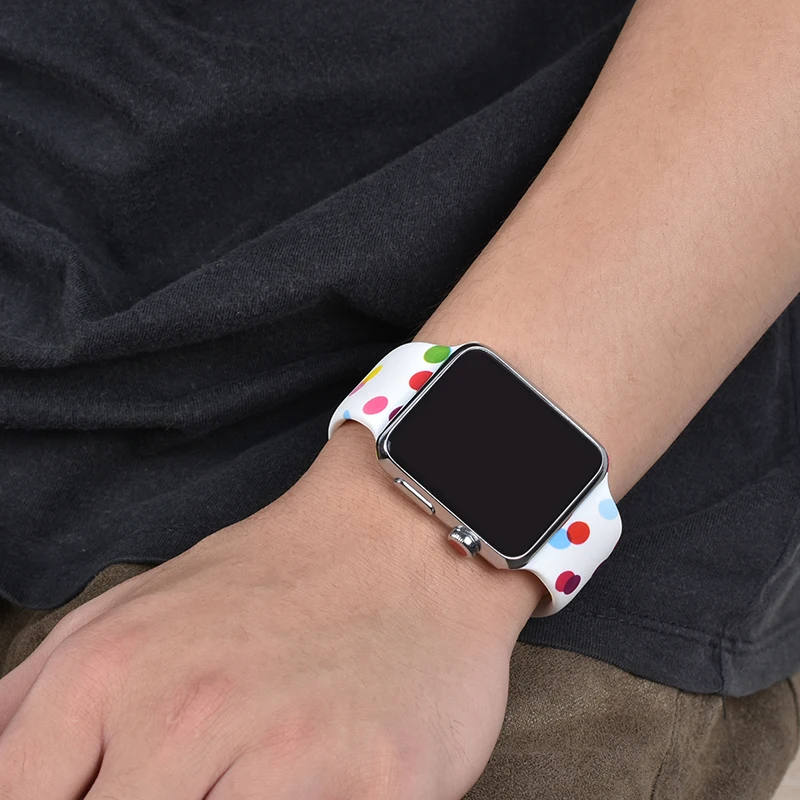 Цветочные полосы для Apple watch Series 5 4 3 2 1 40 мм 44 мм, силиконовый ремешок с принтом для iWatch Series 5 4 3 2 1 38 мм 42 мм