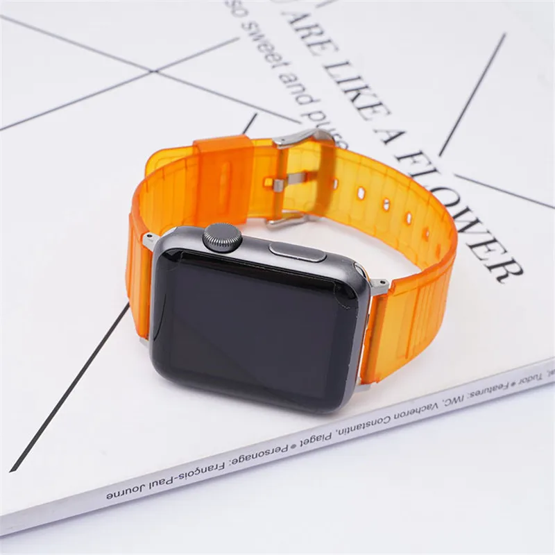 

Wirst Nieuwe Sport Band Voor Apple Horloge Band Serie 6 1 2 3 4 5 Siliconen Transparant Voor Iwatch 5 4 Band 38Mm 40Mm 42Mm 44Mm