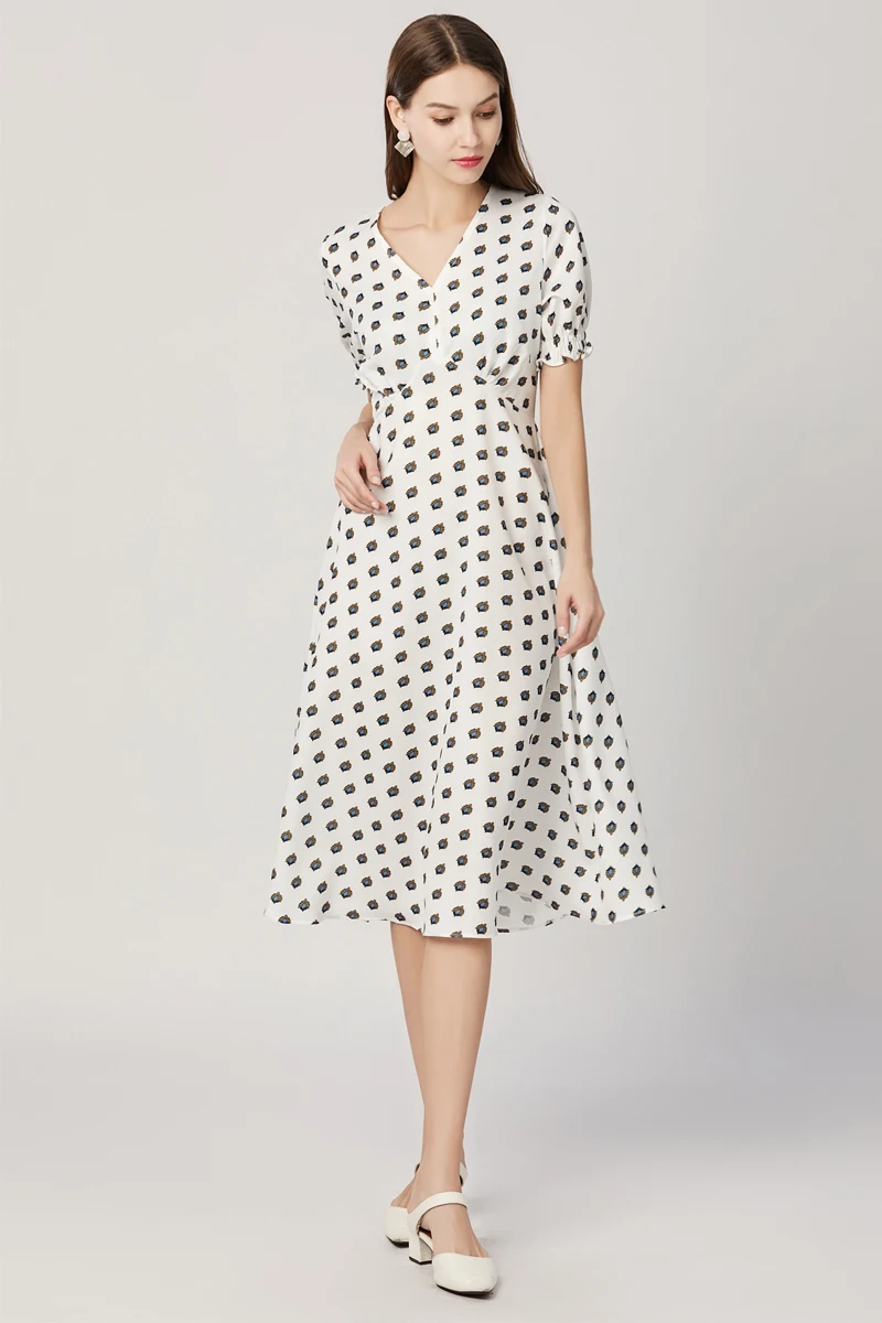 Summer Korean Short-sleeved White Midi Beach Dress Vestidos Mujer Verano 2021 Elegant Women Party Ropa De K6292 | Женская одежда
