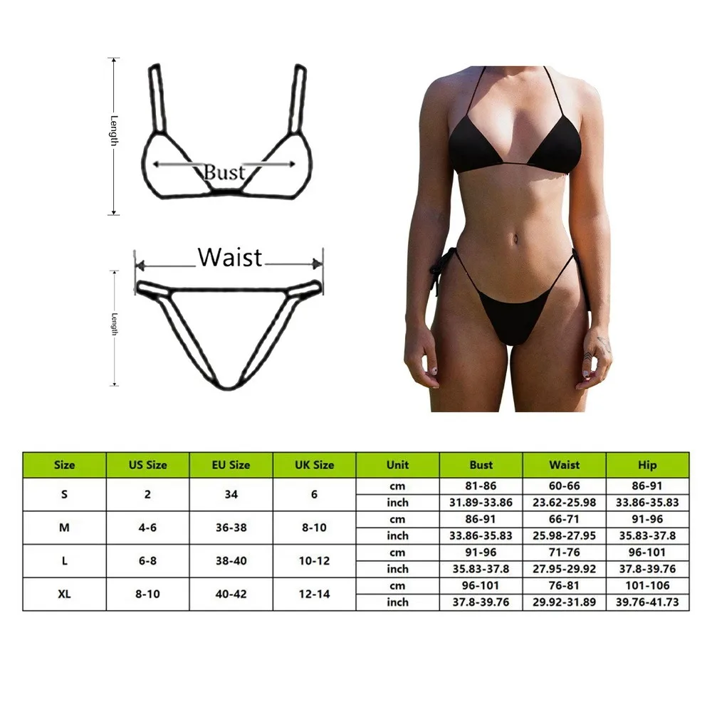 

Sexy Women Bikini Swimsuit Bandage Push up Bra Thong Bikini Set Two Piece Swim Suit Swimwear Beachwear Biquini Bathing Suits