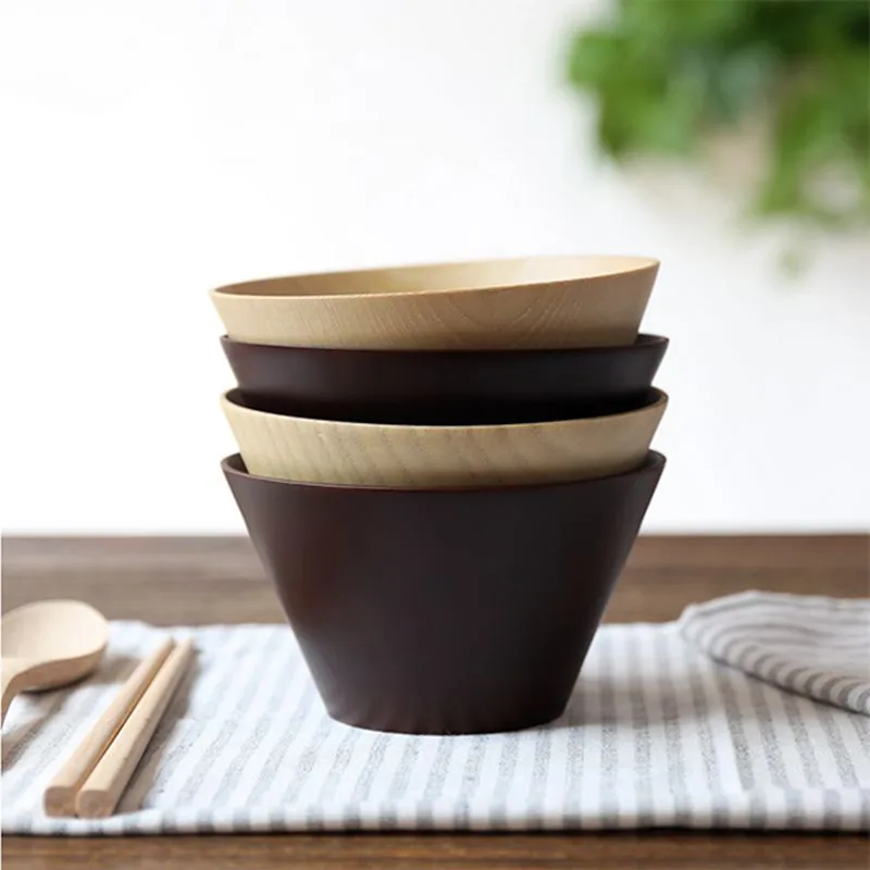 

Japan Style Log Erect Flat Wooden Bowl Rice Bowl Natural Jujube Wooden Soup Bowl Raw Wood Cutlery Dinnerware