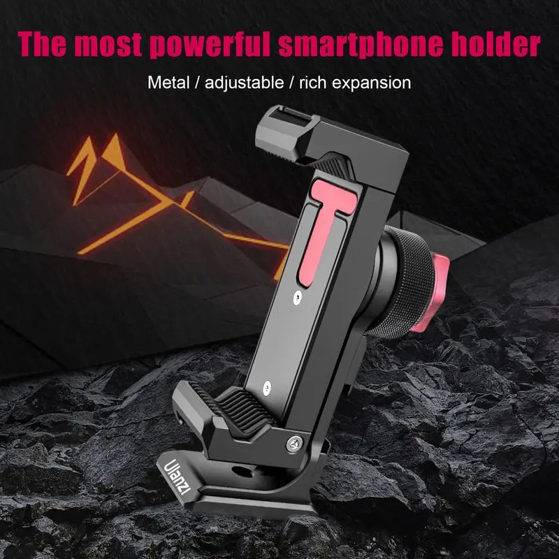 

Ulanzi ST-27 Phone Clip Iron Man IV Vertical Shooting Phone Mount Holder Clip with Cold Shoe 1/4'' Arca Tripod Mount Base