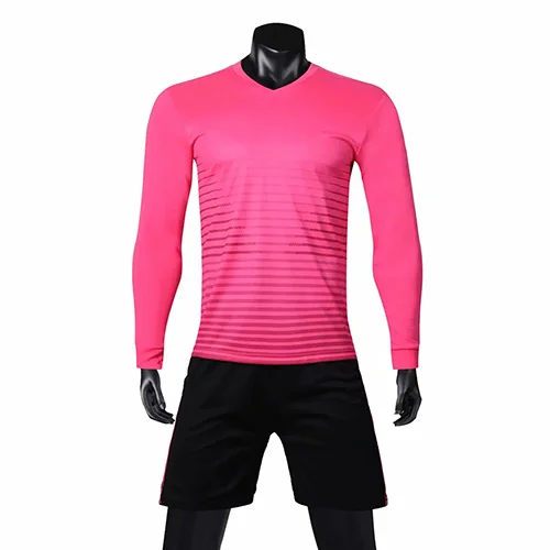 Soccer Jerseys Long Sleeve Men Custom Football Jerseys Soccer Uniforms Youth Adult Football Set Long Soccer Jersey - Color: Pink