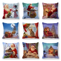 gztzmy navidad natal christmas ornaments merry christmas decorations for home happy new year 2021 color cushion cover 45x45cm