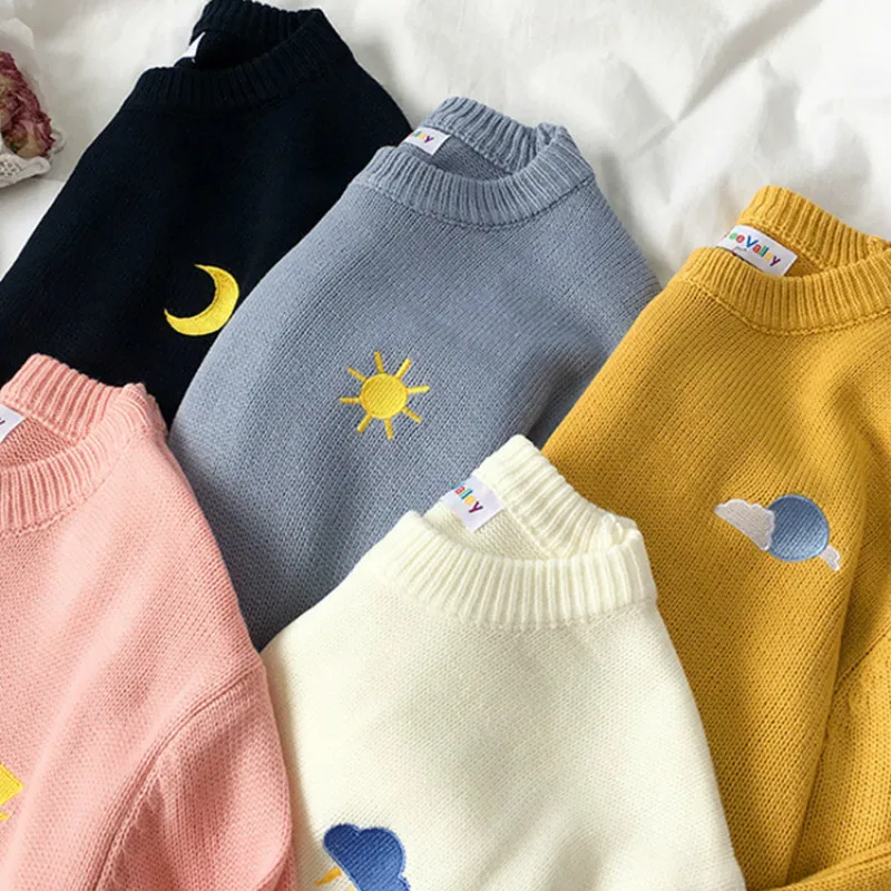 Gaganight Модный женский свитер Осенний однотонный пуловер с круглым вырезом