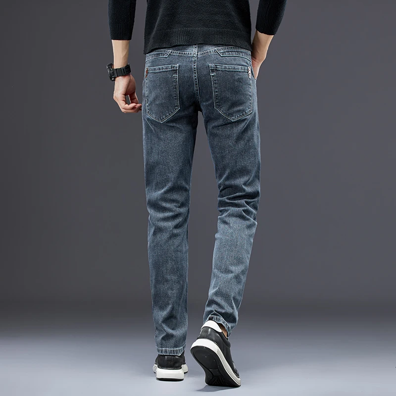 

Men's plus fleece jeans 2020 winter new Casual warm thick slim-fit men's plus cashmere denim pants