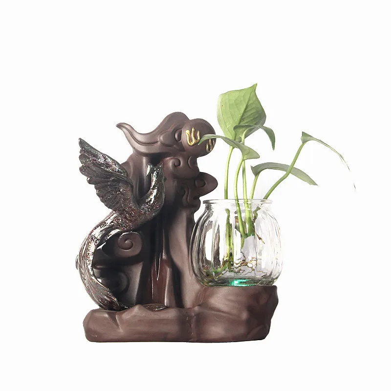 

Retro Chinese Incense Burner Holder Backflow Purple Sands Incense Burner Aroma Waterfall Wierook Houder Home Decoration EK50XL