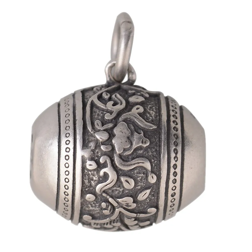 

BOCAI New real pure S925 silver woman pendant retro fashion jewelry rich flowers necklace pendants diy handmade accessories
