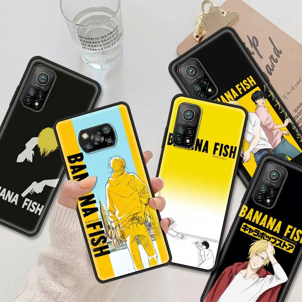 Черный чехол для Xiaomi Poco X3 NFC M3 Pro F3 GT Note 10 Lite CC9E CC9 A3 Pocophone F1 мягкий из ТПУ бампер банан
