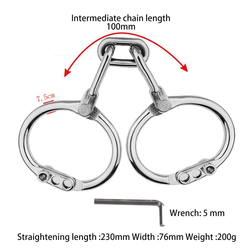 Наручники из нержавеющей стали для БДСМ Эротические наручники взрослых