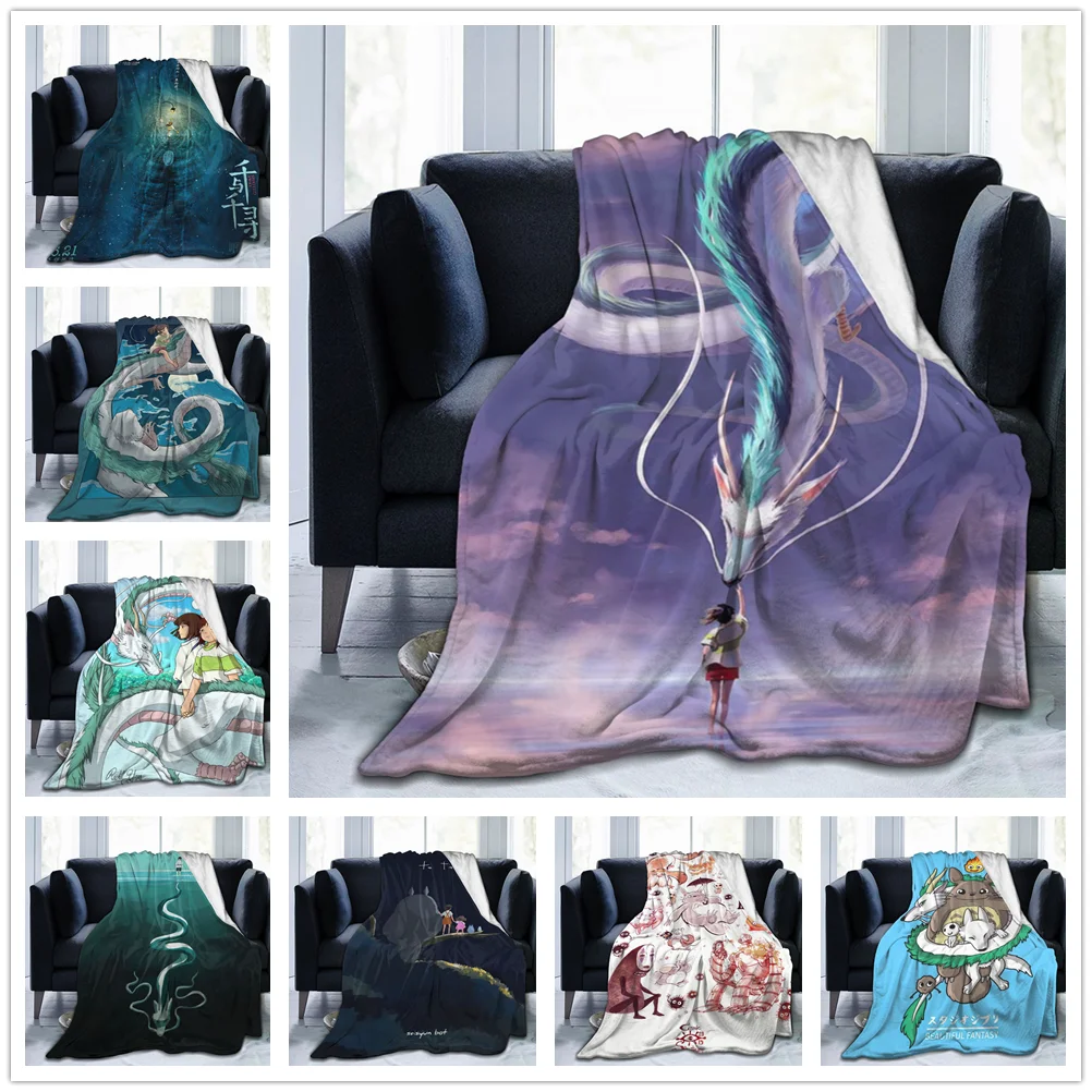 

Spirited Away Blanket Flannel Throw Blankets Micro Fleece Cozy Plush Covers for Bed Car and Home Decoration