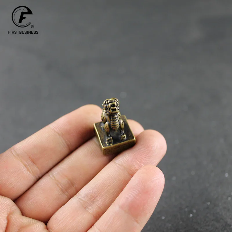 Медный дракон с гравировкой скульптура украшения для стола винтажные латунные