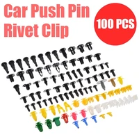 100pcs mixed car interior door clip trim bumper fender rivet panel push pin fastener clips assorted kit universal