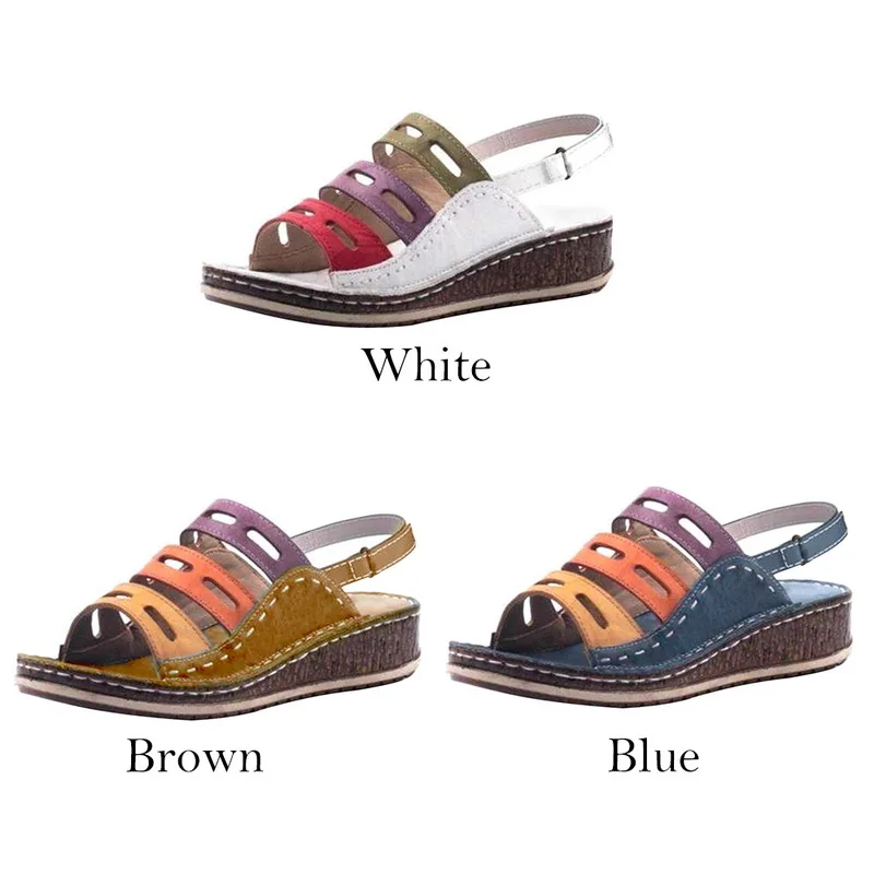 New Summer Women Sandals Stitching Sandals Ladies Open Toe Casual Shoes Platform Wedge Slides Beach Woman Shoe