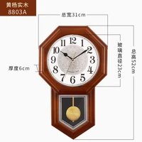 large wood vintage wall clock pendulum chinese style living room wall watch big retro silent relogio parede loft decor zb6wc