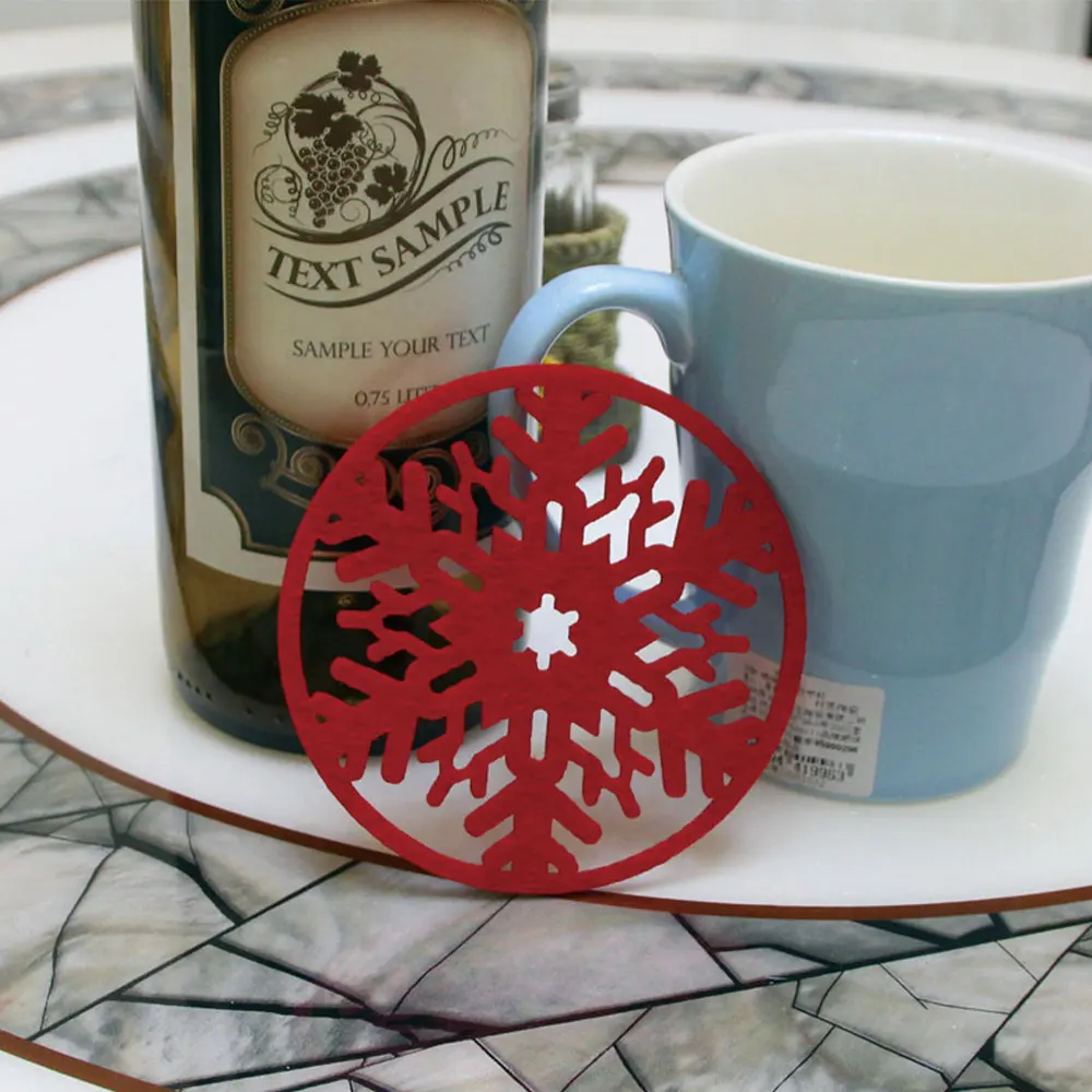 2 шт ПВХ рождественские снежные подставки Снежинка подстилки кофейные винные