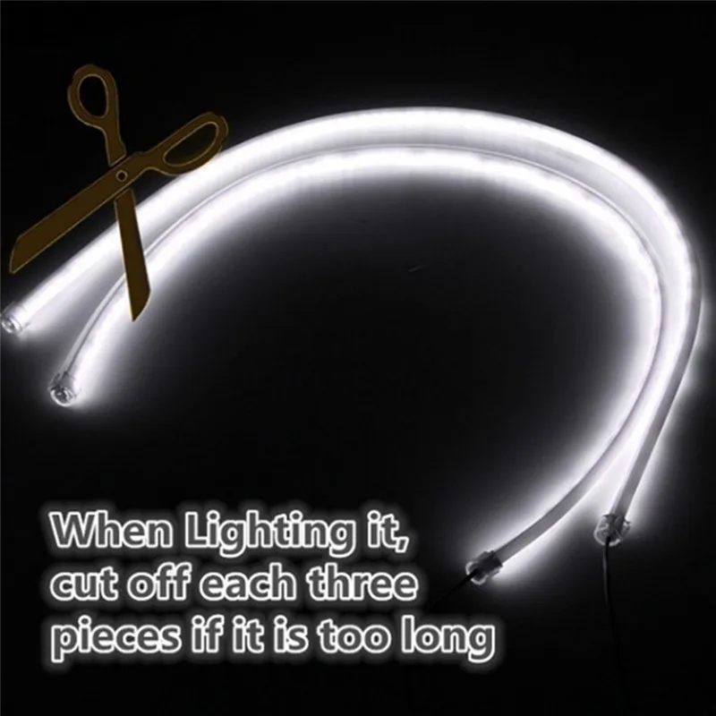 

1Pc 45CM Soft DRL Flexible LED Tube Strip Daytime Running Lights Car Parking Lamps