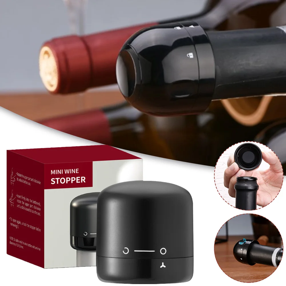 

Wine Bottle Stopper Vacuum Sealed Red Wine Champagne Preserver with Lock Leak-proof Wine Corks Plugs Xmas Gifts for Wine Lovers