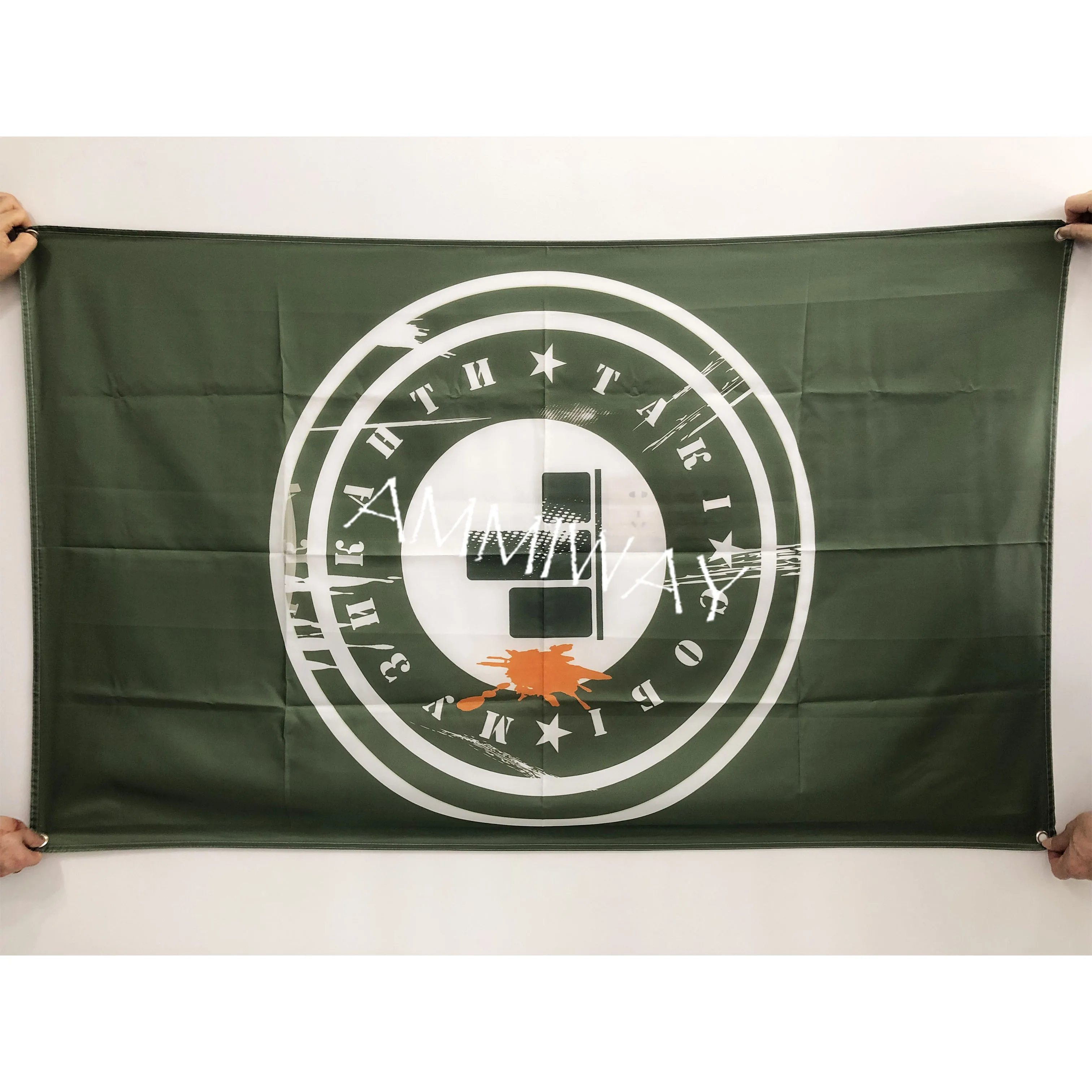 Двусторонний печатный логотип AMMIWAY любого размера флаги и баннеры с крышкой вала