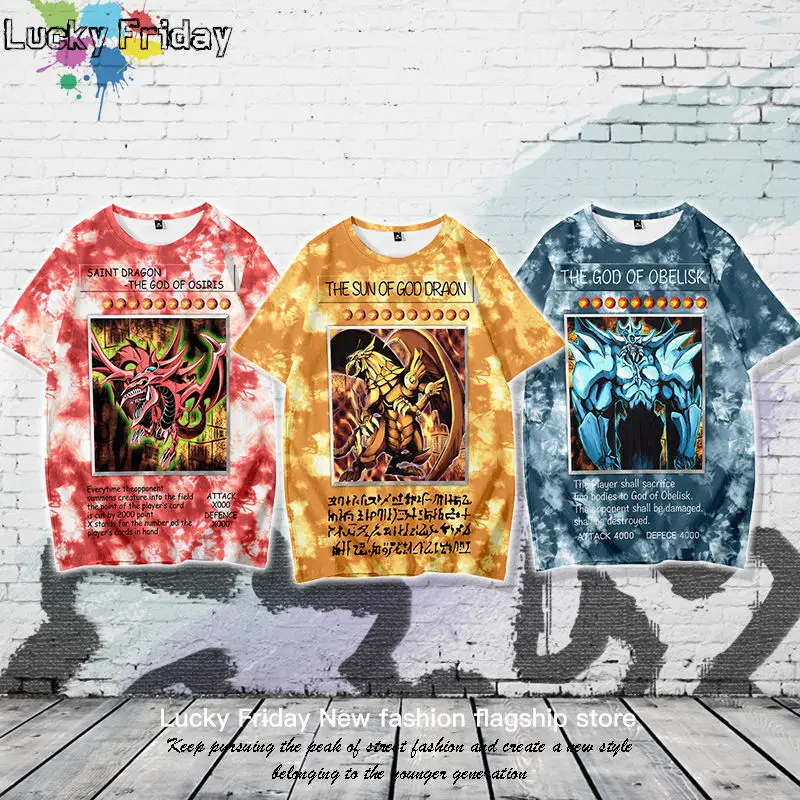 Ю Ги о! Мужская Уличная футболка Повседневная с 3D принтом в японском стиле летняя
