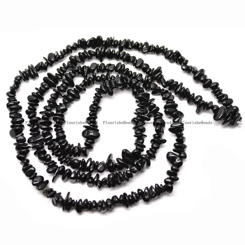 Высокое качество 5 ~ 8 мм натуральный черный турмалин неправильной формы камень
