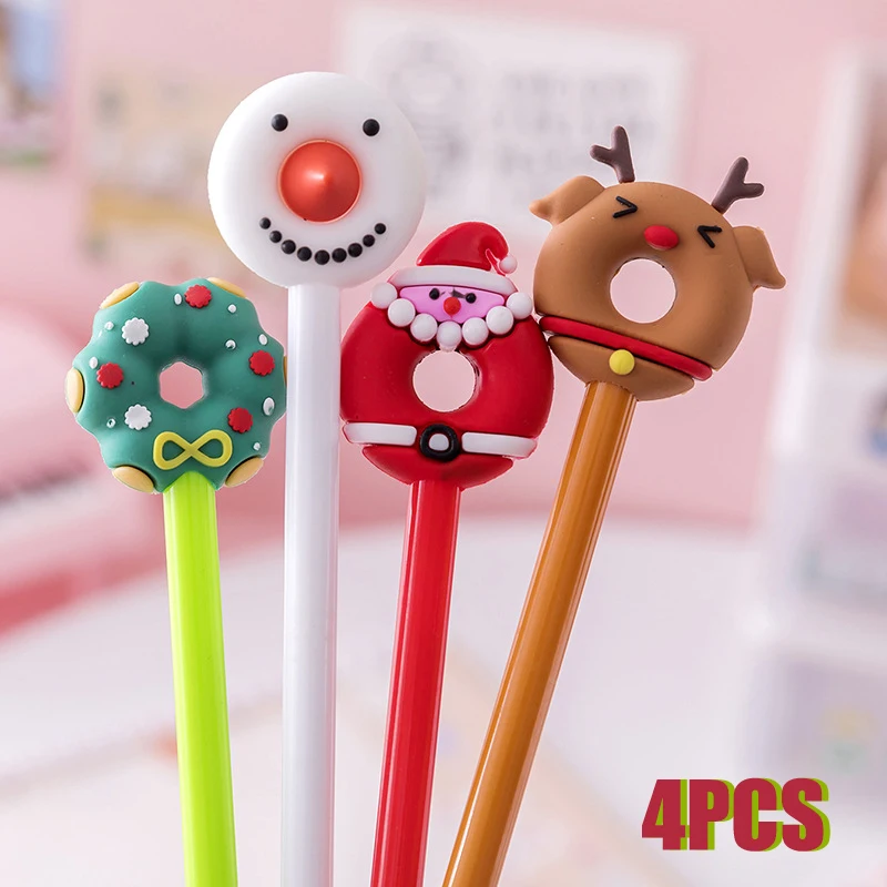

4PCS Christmas Series Neutral Pen Creative Black Pen for Gel Pen Cute Stationary