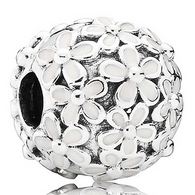 Daisy Meadow Poetic Blooms Fixed Primrose Flower Butterfly Clip Charm 925 Sterling Silver Bead Fit fashion Bracelet DIY Jewelry | Украшения