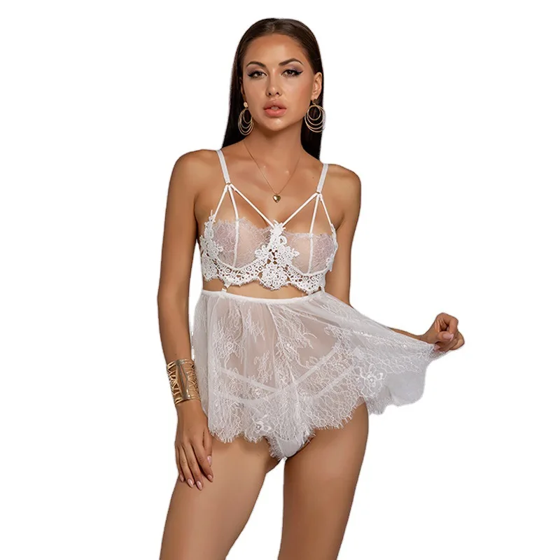 

HYRAX Ambiguous Cross-border Sexy Lingerie Female Temptation Pajamas Lace Nightdress Suit New Generation Sexy Underwear Women