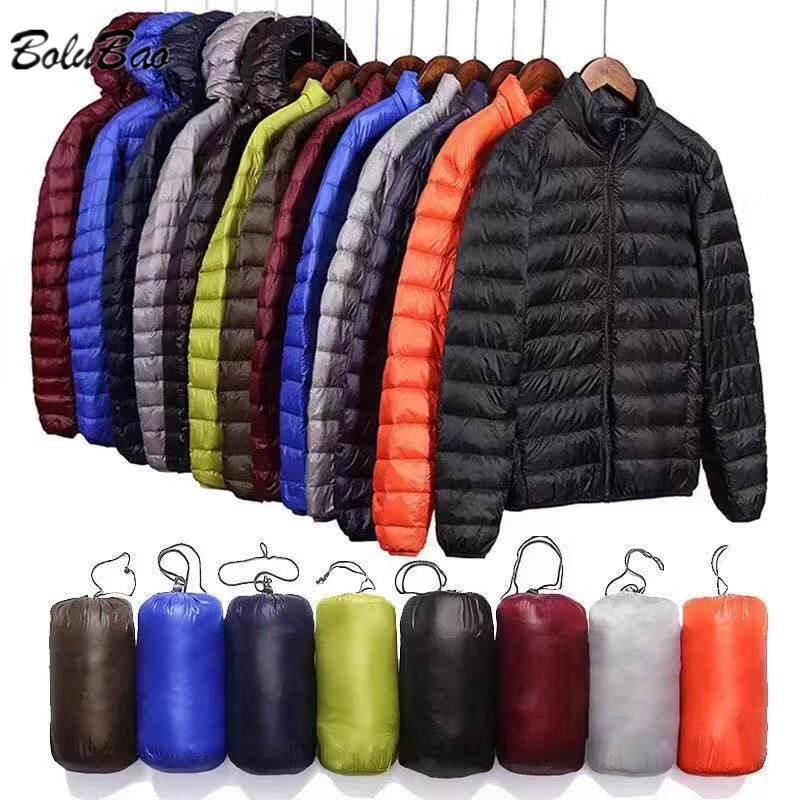 

BOLUBAO Men's All-Season Ultra Lightweight Packable Down Jacket Water Wind-Resistant Breathable Coat Big Size Men Hooded Jacket