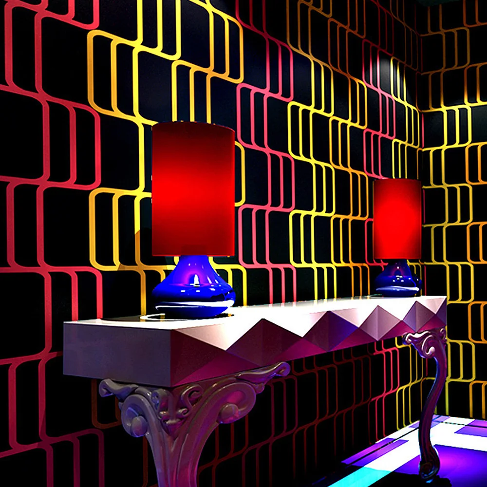 

Geometric Diamond KTV Wallpaper 3D Flash Bar Hotel Fancy Ballroom Box Theme Room Wallpaper