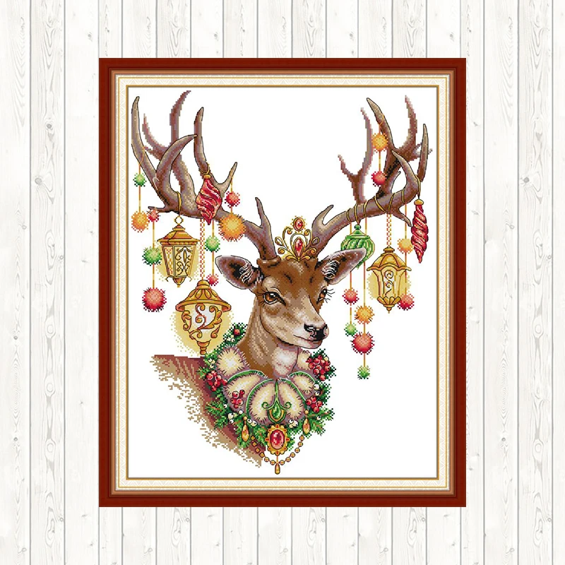 Joy Sunday Antlers ткань для вышивки крестиком набор DMC Сделай Сам 14CT 11CT Печать холст
