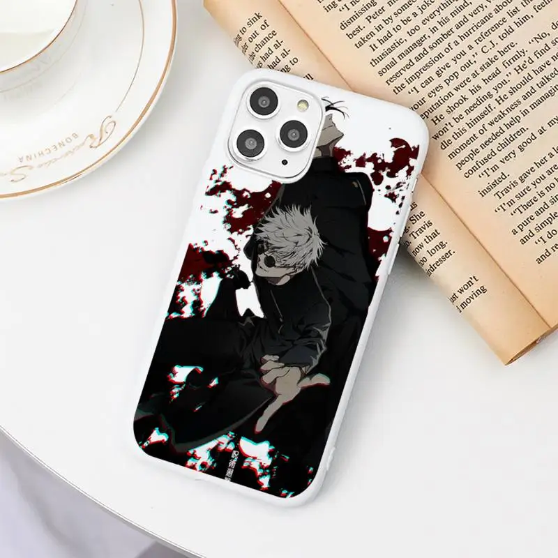 

Anime Cartoon Jujutsu Kaisen Phone Case Candy Color White for iPhone 11 pro XS MAX 8 7 6 6S Plus X 5S SE 2020 XR