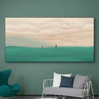 Настенная роспись с зеленым пейзажем, Постер в стиле Нордического минимализма, картины на холсте для гостиной, настенные художественные принты для современного домашнего декора